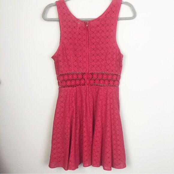 FREE PEOPLE | Red Daisy Mini Dress Fit & Flare Cut Out Women’s Size 6 - Picture 9 of 12